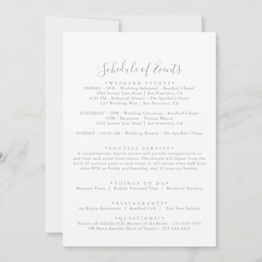 Rustic Meadow Botanical Wedding Welcome Letter (Rückseite)