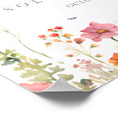 Rustic Meadow Botanical Wedding Welcome Sign Poster (Ecke)