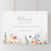 Rustic Meadow Botanical Wedding Welcome Sign Poster