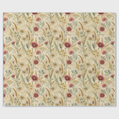 Rustic Meadow Daisies with Wheat and Wildflowers Geschenkpapier (Flach)