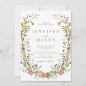 Rustic Meadow Flower Country Wedding Invitation Einladung (Vorderseite)