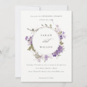 Rustic Meadow Lilac Floral Wreath Vow Renewal Einladung (Vorderseite)