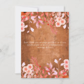 Rustic Meadow Wildblumen Blumenhochzeit Vielen Dan Karte (Rückseite)