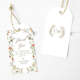 Rustic Meadow Wildflower Fall Wedding Thank You Geschenkanhänger