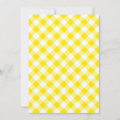 Rustic Meadow Yellow Gingham Sunflower Baby Dusche Einladung (Rückseite)