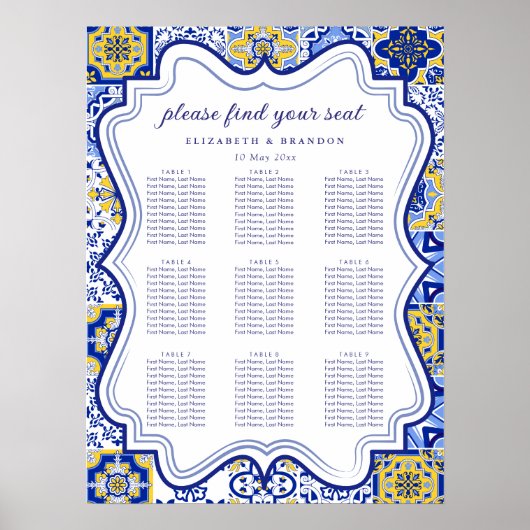 Rustic Mediterranean Tile Wedding with Lemons Poster (Vorne)
