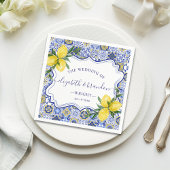 Rustic Mediterranean Tile Wedding with Lemons Serviette