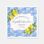 Rustic Mediterranean Tiles Summer Wedding Serviette (Vorderseite)