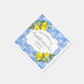 Rustic Mediterranean Tiles Summer Wedding Serviette (Ecke)