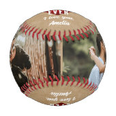 Rustic Mein bester Freund je Rotes Herz 2 Fotos Baseball (Vorderseite)