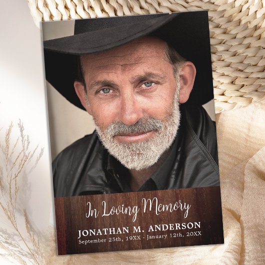 Rustic Memorial Love Memory Beileid Vielen Dank Mitteilungskarte