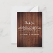 Rustic Memorial Love Memory Beileid Vielen Dank Mitteilungskarte (Rückseite)