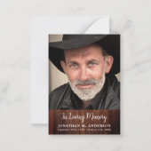 Rustic Memorial Love Memory Beileid Vielen Dank Mitteilungskarte (Vorderseite)