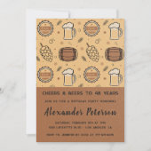 Rustic Men Beer 48. Geburtstagseinladungen Einladung (Vorderseite)