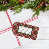 Rustic MerChristmas Bell Red Green Gingham Geschenkanhänger