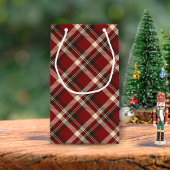 Rustic MerChristmas Bell Red Green Gingham Kleine Geschenktüte