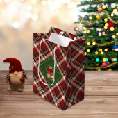 Rustic MerChristmas Bell Red Green Gingham Mittlere Geschenktüte