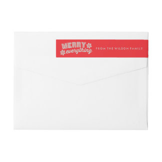 Rustic Merry Alles Weihnachts Wraparound Label