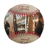 Rustic Merry Christmas 2 Photo Collage Keepsake Baseball (Vorderseite)