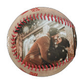 Rustic Merry Christmas 2 Photo Collage Keepsake Baseball (Vorderseite Links)