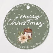 Rustic Merry Christmas Candle Patch Etiketten (Design 1)