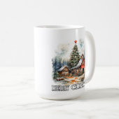 Rustic Merry Christmas Country Farmhouse Kaffeetasse (VorderseiteRechts)
