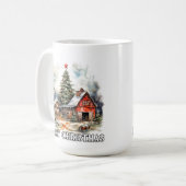 Rustic Merry Christmas Country Farmhouse Kaffeetasse (Vorderseite Links)
