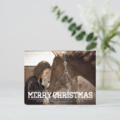 RUSTIC MERRY CHRISTMAS FOTO POSTCARD FEIERTAGSPOSTKARTE (Stehend Vorderseite)