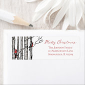 Rustic Merry Christmas Red Cardinal Return Address (Insitu)