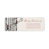Rustic Merry Christmas Red Cardinal Return Address (Vorne)