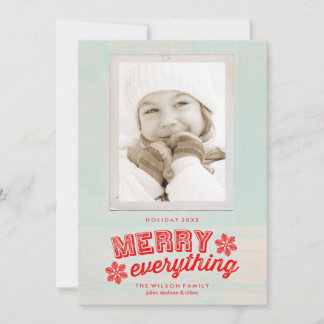 Rustic Merry Everything Foto Feiertagskarte
