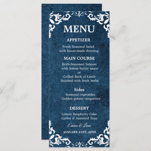 Rustic Mexican Wedding Menu Card Menükarte (Vorne/Hinten)