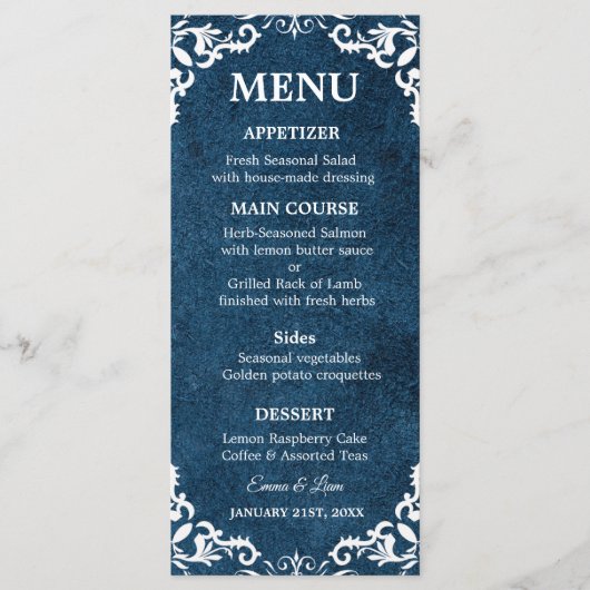 Rustic Mexican Wedding Menu Card Menükarte (Vorderseite)