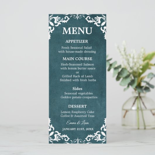 Rustic Mexican Wedding Menu Card Menükarte (Stehend Vorderseite)