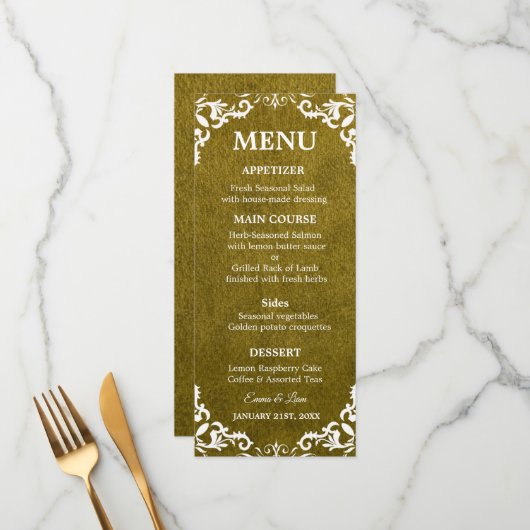Rustic Mexican Wedding Menu Card Menükarte (Vorderseite/Rückseite Beispiel)