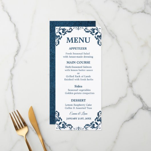 Rustic Mexican Wedding Menu Card Menükarte (Vorderseite/Rückseite Beispiel)