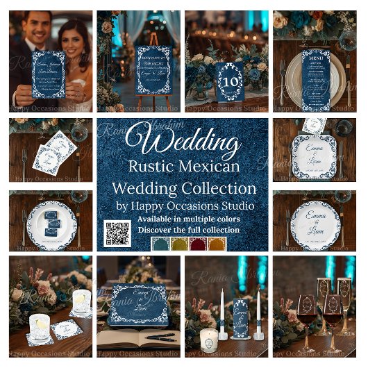 Rustic Mexican Wedding Menu Card Menükarte