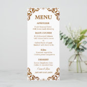 Rustic Mexican Wedding Menu Card Menükarte (Stehend Vorderseite)