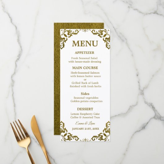 Rustic Mexican Wedding Menu Card Menükarte (Vorderseite/Rückseite Beispiel)