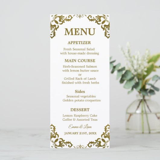 Rustic Mexican Wedding Menu Card Menükarte (Stehend Vorderseite)