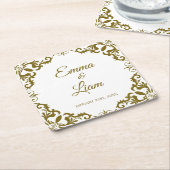 Rustic Mexican Wedding Paper Coasters Rechteckiger Pappuntersetzer (angewinkelt)