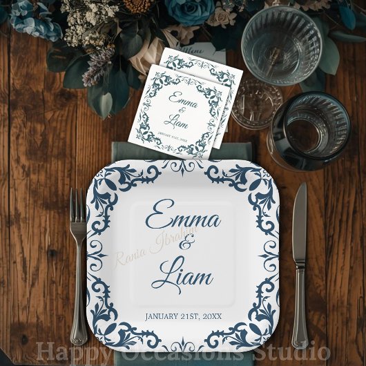 Rustic Mexican Wedding Paper Plates – Papel Picado Pappteller