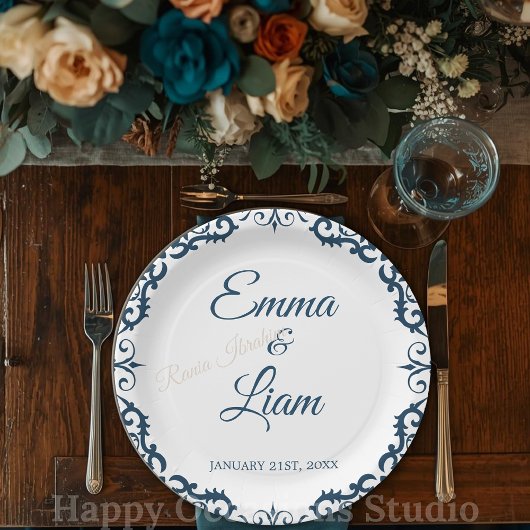 Rustic Mexican Wedding Paper Plates – Papel Picado Pappteller