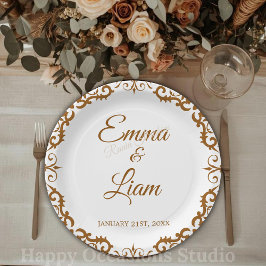 Rustic Mexican Wedding Paper Plates – Papel Picado Pappteller