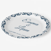 Rustic Mexican Wedding Paper Plates – Papel Picado Pappteller (Schrägansicht)