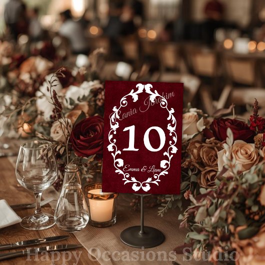 Rustic Mexican Wedding Table Number Card Tischnummer