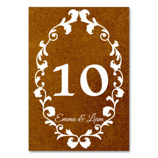 Rustic Mexican Wedding Table Number Card Tischnummer (Rückseite)