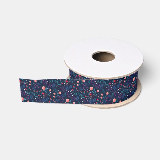Rustic Midnight Blue Spring Blumengarten Ripsband (Spule)