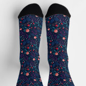 Rustic Midnight Blue Spring Blumengarten Socken (Oben)