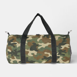 Rustic Military Camo Pattern Duffle Bag